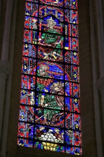 Leaded glass window in Notre Dame Cathedral of Chartres