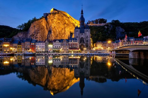Night view of Dinant town
