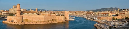 Yachts coming from boat regatta to Marseille Old Port