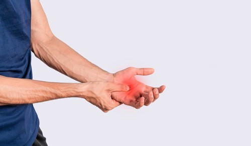 Person with palm pain