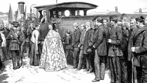 Blessing of a railway train at the opening of a new railway line in Spain