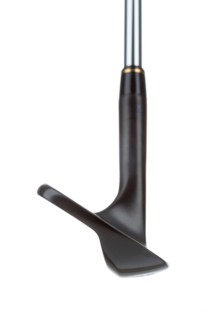 Black 60 degree loft angle golf club wedge iron isolated on a white background