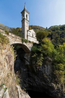 The Orrido of Saint Anna Church over the Cannobino River