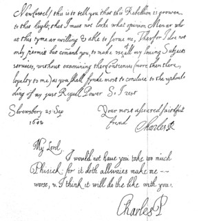 A letter from King Charles I of Great Britain