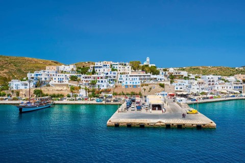Adamantas Adamas harbor town of Milos island