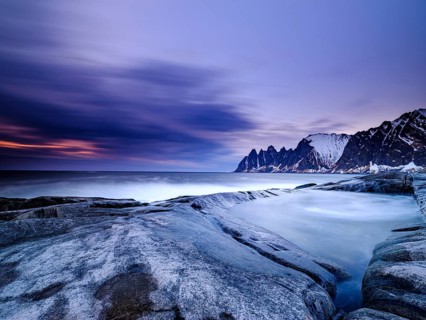 Natural pool on granite beach