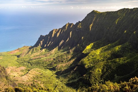 Blick vom Kalalau Lookout ins Kalalau Valley