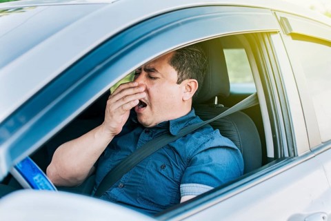 A sleepy driver at the wheel