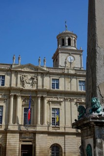 Place de la Republique with town hall Hotel de Ville and obelisk