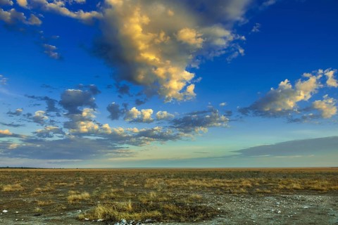 Clouds over the salt pan
