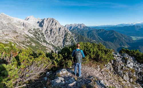 Hiker on hiking trail
