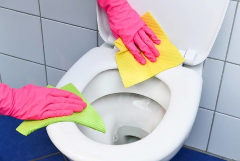 Toilet is cleaned