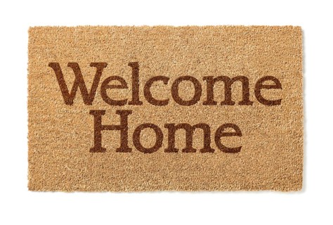 Welcome home mat isolated on A white background