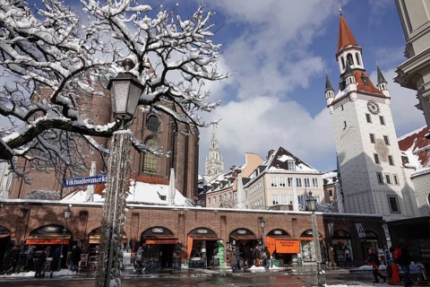 Viktualienmarkt with St. Peter's Church