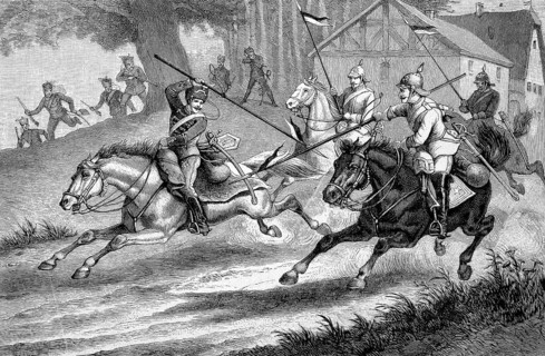 Prussian Hussars and Cuirassiers armed with lances