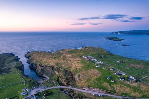 Geodha Smoo and Smoo Cave Cliffs from a drone
