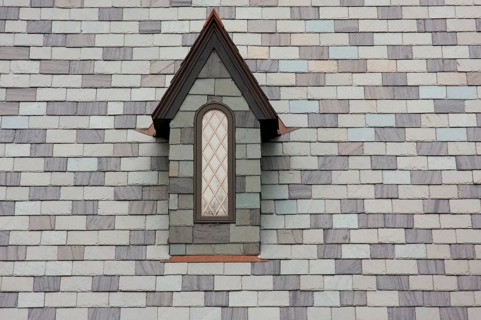 Abstract of new tiled roof construction & window