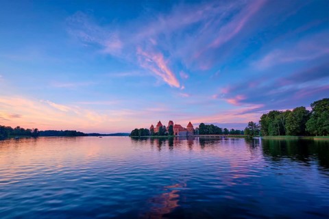 Trakai Island Castle in lake Galve