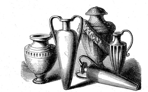 Ancient Roman urns made of alabaster