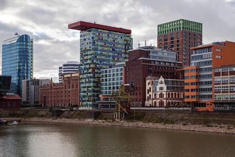 Ensemble of buildings at the Media Harbour