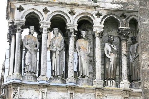 Sculptures on the south portal of Notre Dame Cathedral of Chartres