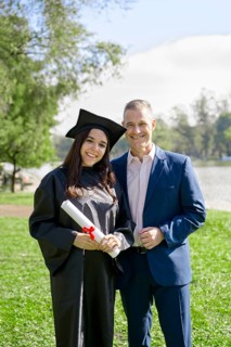 Young girl recently graduated