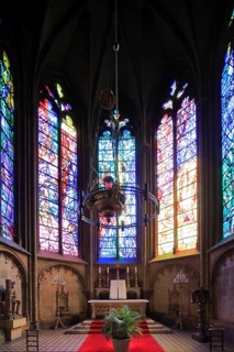 Chapel with leaded glass windows by Marc Chagall