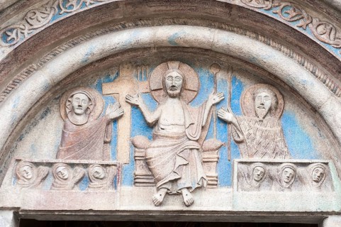 Medieval relief in the tympanum