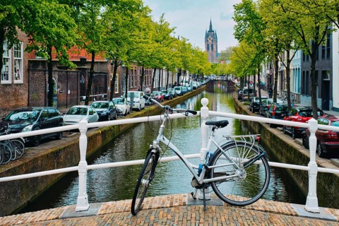 Picturesque Holland cityscape view