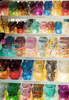 Mosaic Ottoman lamps from Grand Bazaar in Istanbul