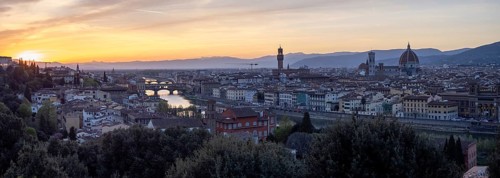 Sunset view of Florence from Piazzale Michelangelo