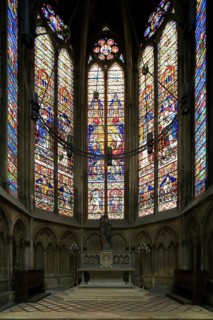 Chapel with leaded glass windows