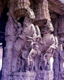The horse pillar in Srirangam Ranganatha temple