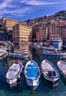 Small boats in the harbor of Camogli
