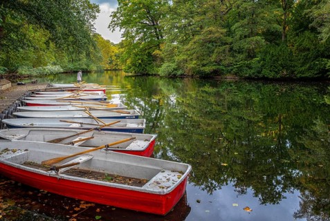 Rowing boats at the Neuer See in the Tiergarten