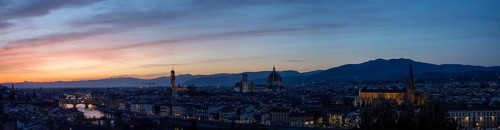 View of Florence after sunset from Piazzale Michelangelo