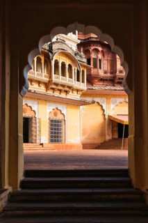 Arched gateway in Mehrangarh fort example of Rajput architecture