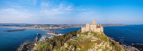 St Michaels Mount from a drone