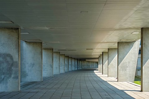 Gallery tunnel rainbow passage under NAI building