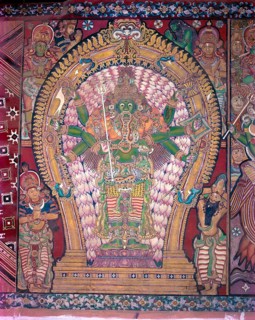 Siva as Aghora Murthy fearsome sixteenth century mural in Ettumanr Siva temple