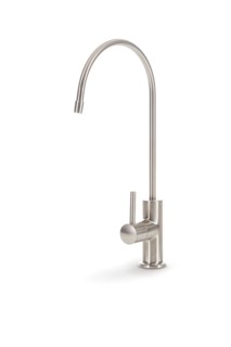 Custom stainless steel faucet isolated on a white background