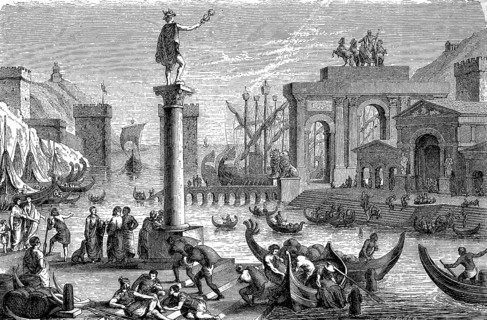 Symbol of the ideal of a Roman port city