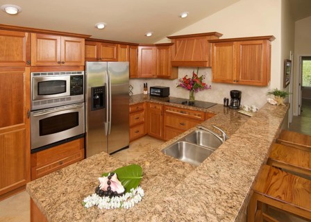 Modern kitchen with brushed aluminum appliances