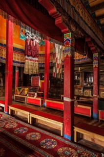 Inside Lamayuru gompa Tibetan Buddhist monastery