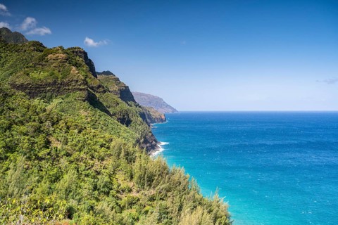 Blick vom Kalalau Trail auf die Na Pali Coast