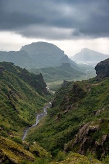 Mountain landscape with river valley