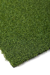 Section of artificial turf grass on white background