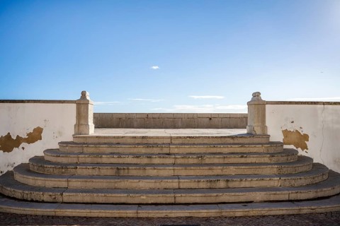 Stairs in Saint James Fortress in Sesimbra