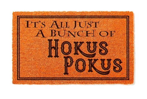 It's all A bunch of hokus pokus halloween orange welcome mat isolated on white background