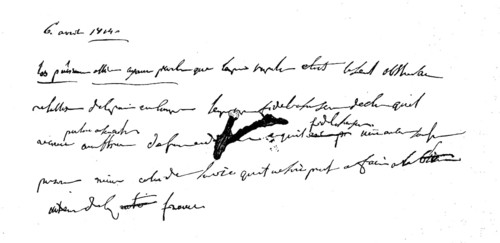 Facsimile of Napoleon's abdication document on 6 silver hake